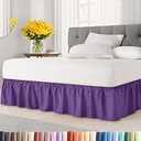 Wrap Around Dust Ruffle Bed Skirt - White - for King Size Beds with 15 Inch Drop - Easy Fit Elastic Strap - Adjustable Pleated Bedskirt w/Brushed Fabric - Wrinkle Free - for Women, Men, Kids & Teens