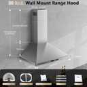 Wall Mount Kitchen Hood 30 inch, Ducted/Ductless Range Hood with Delayed Shutdown Function, 700CFM, 3 Speed Fan, Energy-saving LED Lights, Soft Touch Control, Stainless Steel Grease Filters