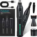Fululuer Nose Hair Trimmer for Mens and Women | Rechargeable 4-in-1 Ear, Nose, Eyebrow & Beard Trimmers | 8500 RPM | USB Charging | Washable, LED Indicator (Midnight Black)