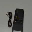 Compatible with Samsung Galaxy Z Flip 4 5G 2022 Wallet Case and Crossbody Shoulder Strap Ring Buckle Hinge Protection Stand Card Holder Phone Cover for ZFlip4 Z4 Flip4 4Z Women Girls Men Black