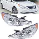 Labwork Headlights Lamps Replacement for Sonata 2011-2014 Projector Headlight Set Driver Side and Passenger Side