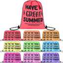 36 Pcs School's out for Summer Bags Bulk End of School Year Party Gifts from Teacher Drawstring Bags Bulk for Students School Gifts Summer Party