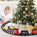 Shemira Christmas Train Set, Train Toys for Boys Girls,Toy Train with Light Smoke and Sound, Steam Train Set for Around Christmas Tree, Toys Gifts for 3 4 5 6 7 8+ Year Old Kids