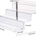 CECOLIC Acrylic Riser Shelf 4 Tier Clear Display Stand for Collectibles Pop Figures, Cupcakes, Perfumes, Display Risers for Decorating & Organizing - 11.8 x 10.8 x 6.5 in (Large, 2 Pack)