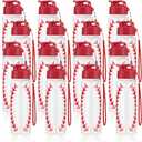 Olgaa 16 Pcs Baseball Water Bottle Bulk 20 oz Baseball Reusable Water Drink Bottles Sports Accessories for Party Favor Players Lovers Team Gifts