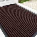 OLANLY Front Door Mat Indoor Outdoor Entrance, Waterproof Heavy Duty Doormat, Fade Resistant, Low Profile, Easy Clean Patio Porch Welcome Floor Mats for Entry, 35x23, Brown