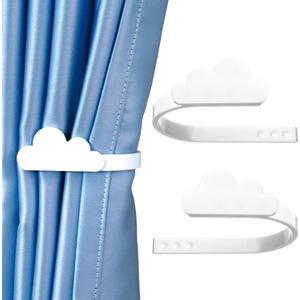 2 Pcs Cloud Curtain Tiebacks Acrylic Curtain Holdbacks with Screw Wall Mounted Tie Backs for Windows Home Decor