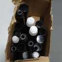 TONIAL1 Inch Double Curtain Rods 140 to 195 Inches, Heavy Duty Decorative Long Drapery Rod for Windows 128 to 190 Inches (5.75 to 11.7 ft) with Classic Cap Finial, Black