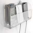 VANCORE Clear Wall Mounted Charging Phone Holder Smart Phone Station TV Remote Control Holder Wall Box (3 Holes)