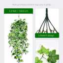 2 Pack Artificial Hanging Ivy 3.3ft - White Edge | Fake ivy for indoor/outdoor decor, weddings, photography. Realistic hanging vine, easy to hang. No basket included.