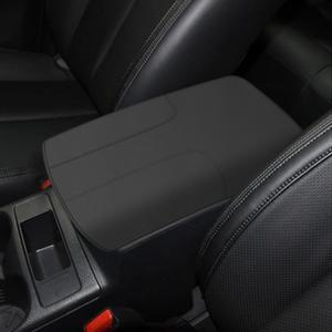 AOMSAZTO Console Covers for 2014-2020 Nissan Rogue Armrest Covers for Nissan Rogue Leather Black with Black Stiches