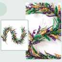 Bibelot 70 Inch Mardi Gras Purple and Green Glitter Garland, Mardi Gras Hanging Party Garland for Front Door Mantle Fireplace Carnival Party Indoor and Outdoor Decor