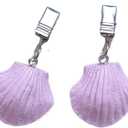 TwoFish Home Set of 4 Pink-Shell Resin Tablecloth Weights Clips Pink-Shell Handicraft Tablecloth Clamps Pack of 4