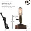 Vintage Table Lamp, Industrial Nightlight Steampunk Desk Lamp with E26 Antique Lamp Holder for Bedroom Living Room Home Art Display Cafe Bar Studio Antique Decor, Push Button(Without Bulb)