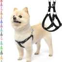 PUPTECK No Pull Dog Harness Soft Adjustable Basic Nylon Step in Puppy Vest Outdoor Walking with ID Tag X-Small (Black)