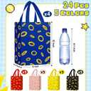 Locmeo 24 Pcs Gold Rings Gift Bags with Handles 8 x 4 x 10 Inch Blue Cartoon Non Woven Bags Video Game Party Favors for Gamer's Party Decorations Birthday Gifts Snack Supplies(Stylish)
