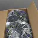 Artificial Boxwood Topiary Ball Trees with Purple Rose, 2 Set of 19'' UV Resistant Fake Evergreen Shrubs Bushes Plants with Ground Spike Fake Plants for Outdoor Indoor Front Porch Garden