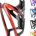 ROCKBROS Bike Water Bottle Holder Ultra-Light Bicycle Bottle Cages with Screws Tool, Universal Bike Cup Holder Rack for Road MTB Bikes (Red-Black)