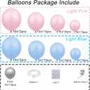 2 x 139 Pieces Gender Reveal Balloon Garland Arch Kit with Pink and Blue Balloons, Silver Balloons for Boy or Girl, Gender Reveal Decorations, Birthday Party