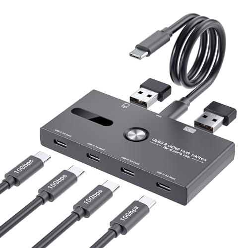 10Gbps USB C Hub, 6 Ports Type C Splitter, USB Type C to USB C/A Adapter for PC, Laptop, MacBook Pro/Air, iMac, Surface Pro, Chromebook, Etc(HUB ONLY, Not Support Charging/Monitor)
