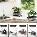 Kavciva Sink Caddy Sponge Holder,304 Stainless Steel Dish Brush Holder,Kitchen Countertop Sink Rack,Dish Soap Holder,Dishwashing Tool Drying Tray with Adjustable Partitions,Essential Kitchen Shelves (Upgraded,Black)