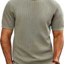 PJ PAUL JONES Mens T-Shirts Knit Short Sleeve Crewneck Shirt Casual Textured Pullover Tees (Large)
