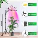Wolezek Grow Lights for Indoor Plants, 100 LEDs Full Spectrum Plant Lights for Indoor Growing with Adjustable Stand, 5-Heads Grow Lamp with Auto 6/12/16H Timer, 3 Light Modes, 5 Levels Dimmable