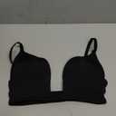 Women's Deep Plunge Bra Cleavage Enhancer Low Cut Wireless Bra Padded Push Up (34D, Black)