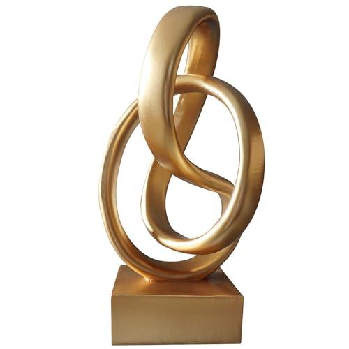 aboxoo Gold Knot Decor Mobius Knot Statue, Abstract Statues, Coffee Table Decor for Living Room, Office, Modern Desk Decor