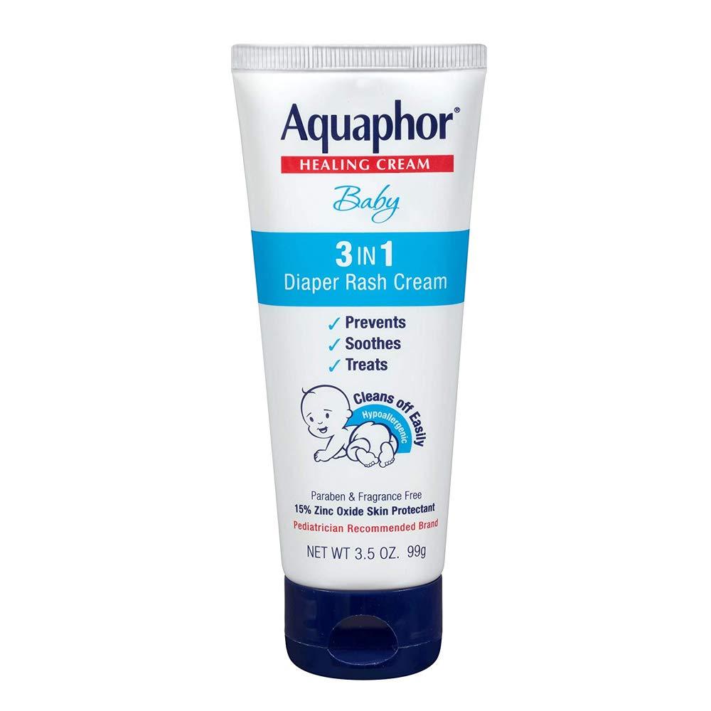 Aquaphor Baby Diaper Rash Cream, 3-in-1 Diaper Rash Relief, 3.5 Oz Tube