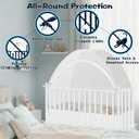 Akiky Large Pop Up Mosquito Net Crib Tent to Keep Baby from Climbing Out Baby Girl Netting Cover Canopy for Naps at Home&Traveling(White)