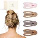 Large Flat Hair Clips for Thick Medium Thin Hair for Women, Strong Hold Non Slip Hair Barrettes for Yoga Driving, French Duckbill Hair Clips, 4Pcs Morandi Colors
