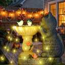 Garden Decor Cat Birdbath Statues, Solar Statues Decor with Butterfly Garden Decor for Home House, Yard Art Lawn, Ornaments, Porch Patio, Balcony - Birthday Gifts for Grandma Mom Women