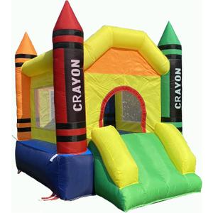 Outdoor & Indoor Mini Inflatable Bounce House with Blower Toddler Castle Kids Bouncy House with Slide, air Blower, Carrying Bag and Water Bag, 6.07 ft x 4.76 ft x 5.35 ft