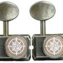 Guyker 6-in-line Vintage Guitar Lock String Tuners  Locking Tuning Key Pegs Machine Heads Replacement Parts for ST TL Style Electric Guitars Gear Ratio 1:15  Old Rust Color (Relic)