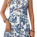 WIHOLL Dresses for Women 2026 Summer Casual Babydoll Crewneck Short Dress Spring Sleeveless Sundress with Pockets, L