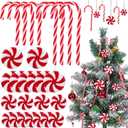 IMIKEYA Christmas Tree Decorations: 60pcs Candy Cane Ornaments, Plastic Hanging Peppermint Decorations for Christmas Party Supplies