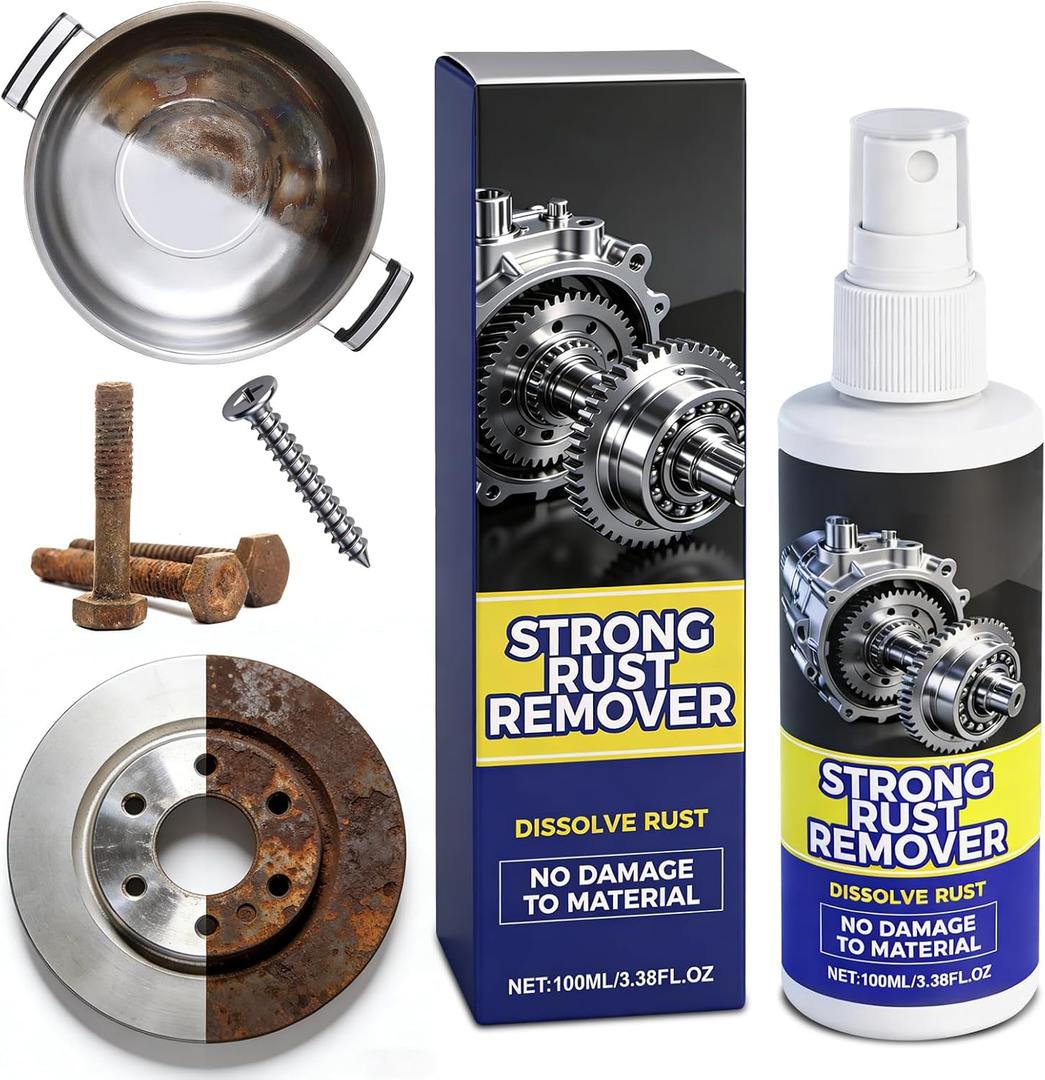 Heavy Duty Rust Remover Spray for Metal - Multipurpose Rust Stain Cleaner for Vehicles, Tools, and Chains - Effective Iron Out Rust Treatment
