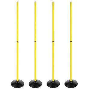 ASENVER 6FT Soccer Agility Poles with Rubber Base Detachable Speed Agility Stick Slalom Speed Training Pole Set for Sports (Pack of 4, Yellow)