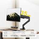 monTEK Single Monitor Arm for Max 45 Inch Ultrawide Screens Adjustable Monitor Desk Mount Holds 35 Lbs Cable Management with Clamp/Grommet Desk Mount, VESA 75/100mm