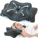 DONAMA Cervical Pillow for Neck and Shoulder,Contour Memory Foam Pillow,Ergonomic Neck Support Pillow for Side Back Stomach Sleepers with Pillowcase