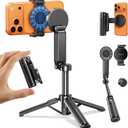 Max 17" MRGLAS Magnetic Mini Tripod Selfie Stick for iPhone4.5" Pocket | 17" Max Extendable4.5" Pocket Stand with Wireless Remote, Detachable Clamp, 360 Rotatable for MagSafe, 4-in-1 Mini Tripod