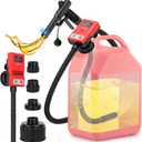 Fuel Transfer Pump with Auto-Stop, 3.8 GPM, 71" Hose, Gas Can Fuel Pump with 4 Adapters, Battery Powered, Liquid Transfer Pump for Gasoline, Diesel, Kerosene