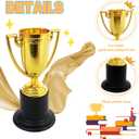 24 Pack Mini Trophies for Kids Awards,Plastic Gold Award Trophy Cups,Golden Award Trophy Cups Set,Gold Participation Trophys Cup for Party Favors,Rewards,Props,Sports,Competitions(4 in)
