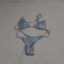 Sparkly String Bikini, High Cut Thong, 2 Piece Sexy Swimsuit (8-10, Sky Blue) L