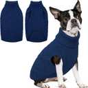 SUNFURA Dog Sweater, Large Dog Christmas Sweaters, Warm Turtleneck Knitted Pullover with Leash Hole for Large Size Dogs Boy Girl, Thick Winter Pet Clothes for French Bulldog, Pitbull, Blue Large