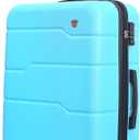 DUKAP RODEZ Hardside Luggage with Ergonomic Handles and TSA Lock | Spacious Travel Suitcase with Four Spinner Wheels and Studs | 24" Medium Luggage | Light Blue