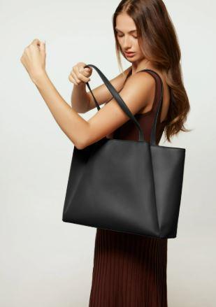 Apryl Laptop Tote Bag for Women 15.6 Inch - Large Work Bags with Zip Compartments - PU Leather Office Purse Computer Briefcase - Black