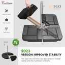 FRUITEAM 4Pcs Patio Umbrella Base Heavy Duty, 190lb Capacity Heavy Cantilever Umbrellas Weight Stand with Easy-Fill Spouts for Water or Sand for 9-10FT Outdoor Umbrellas Use(Black), 9-10 Feet Long With a 54-60 Inch Canopy