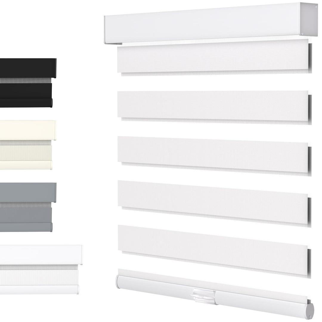 MYshade Cordless Zebra Blinds for Windows with Free-Stop(White,47" W x 72" H) Dual Layer Shades for Day & Night Privacy and Light Filtering, Perfect for Home & Bedroom, Easy to Install